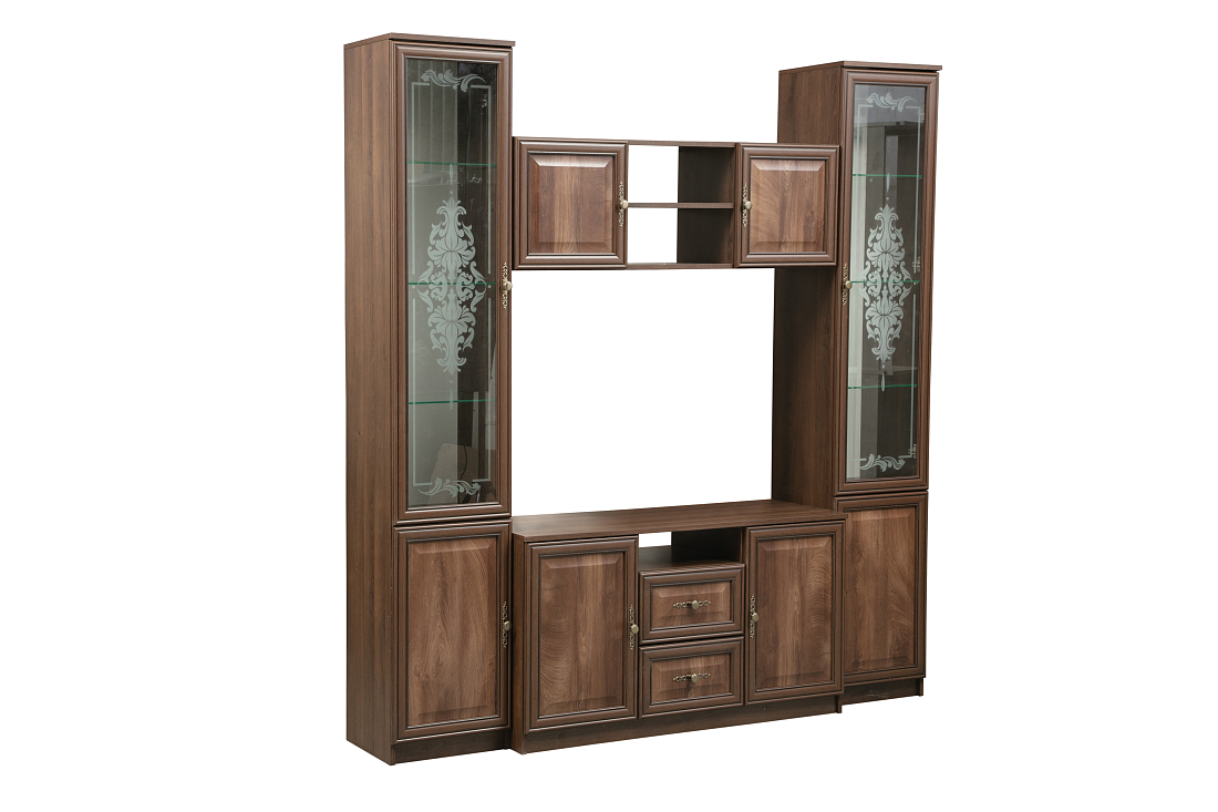 Модульная гостиная Габриэлла (Патинированный профиль) Дуб кальяри/дуб коньяк/дуб кальяри патина