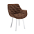 Квинта / Стул (велюр тенерифе шоколад / Цвет (металл): белый)